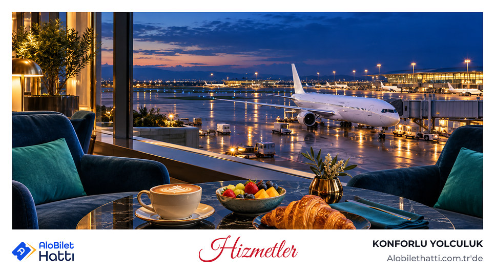 Lounge masasında kahve ve atıştırmalık