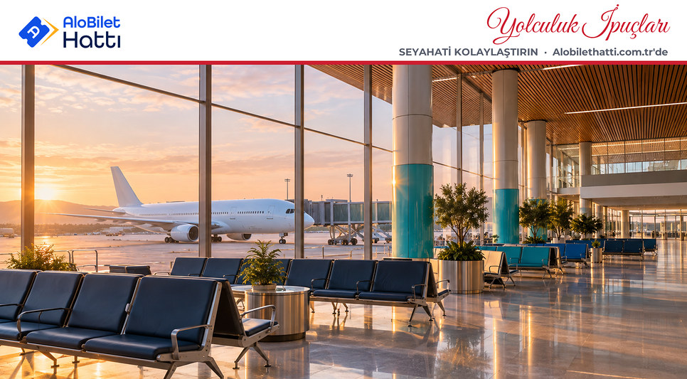 Terminal içinde yüksek tavan ve ışık