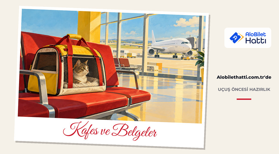 Havalimanında taşıma çantasında kedi