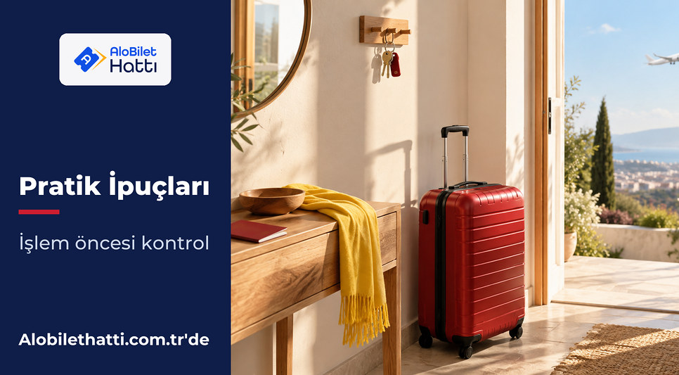 Ev girişinde bavul ve anahtarlar