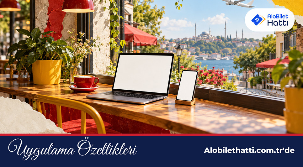 Kafe penceresinde dizüstü ve telefon