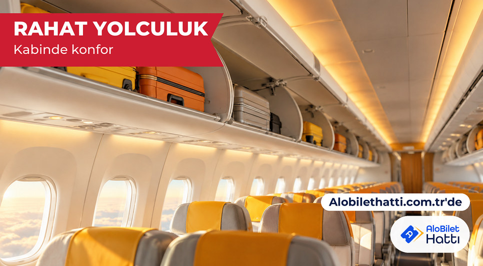 Uçak kabininde başüstü bagaj dolapları
