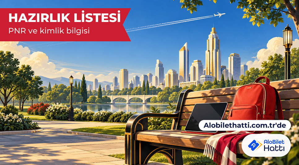Yeşil parkta bankta tablet ve sırt çantası