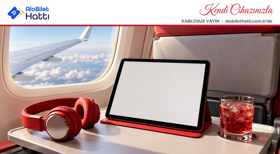 Tablette uçak içi yayın ve kulaklık