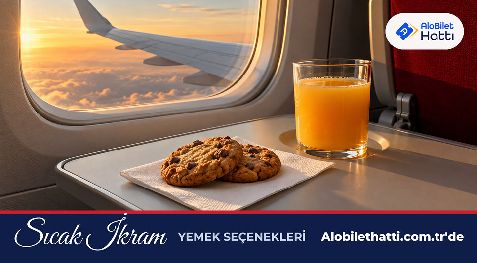 Uçakta meyve suyu ve kurabiye
