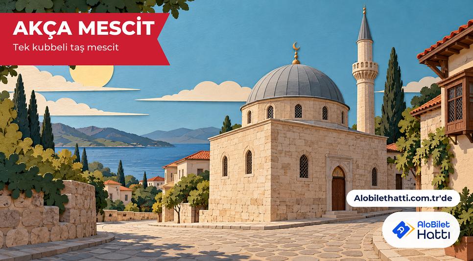 Yüksek kasnaklı tek kubbesiyle kesme taş küçük mescit