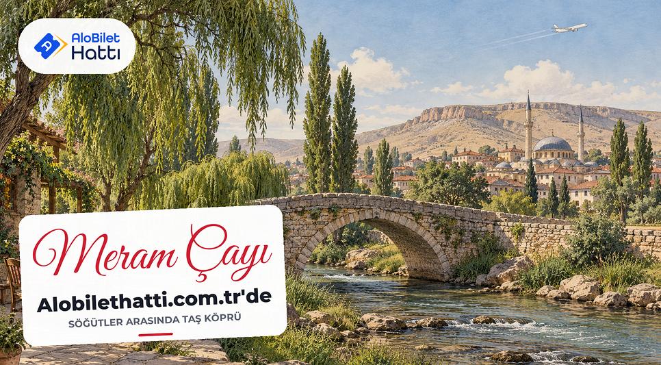 Söğüt ağaçlarıyla çevrili bir derenin üzerindeki eski taş köprü
