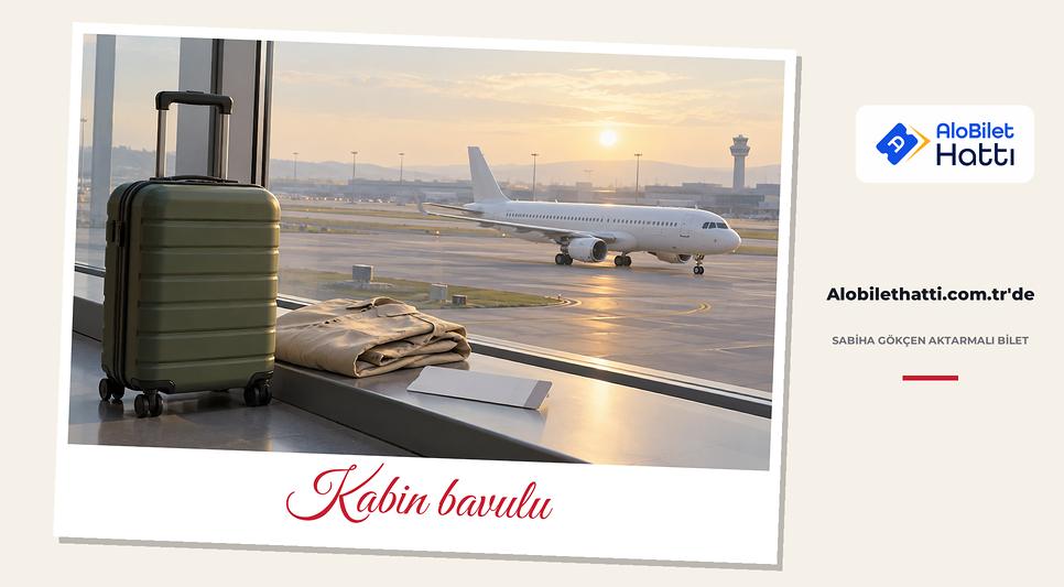 Pencere kenarında kabin bavulu, katlanmış ceket ve boş biniş kartı