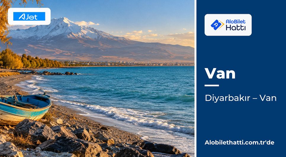 Van Gölü kıyısı ve arkasında yükselen karlı dağ