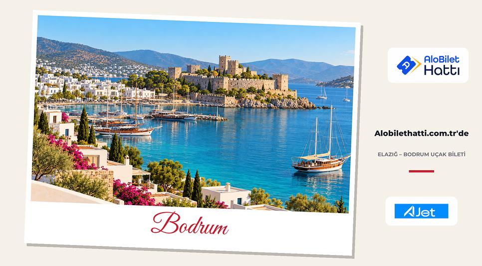 Bodrum limanında demirli ahşap tekneler ve kıyıdaki taş kale