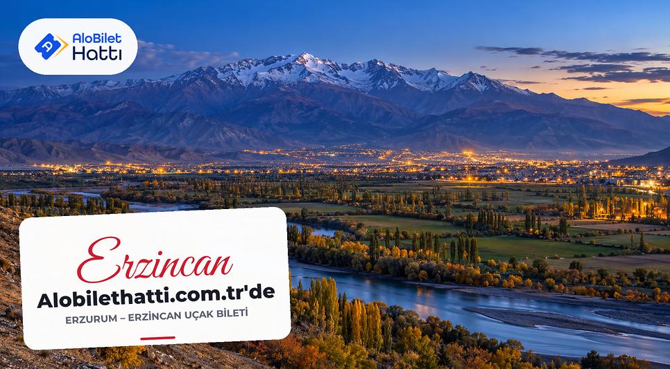 Yüksek dağlarla çevrili geniş Erzincan ovası ve kavak sıraları