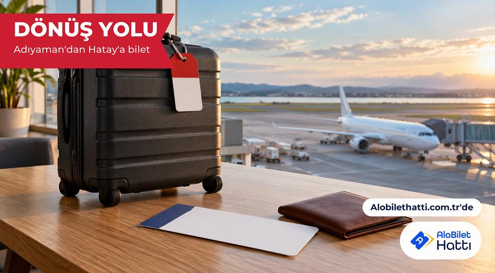 Boş biniş kartı, sade cüzdan ve kırmızı-beyaz etiketli kabin valizi