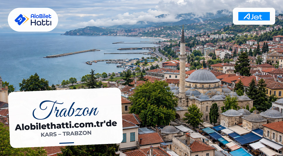 Yeşil yamaçlara yayılan Trabzon ve önündeki Karadeniz kıyısı