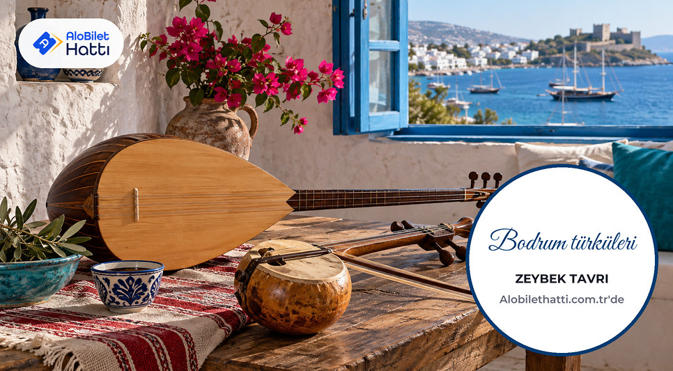 Ahşap masa üzerinde bağlama ve kabak kemane