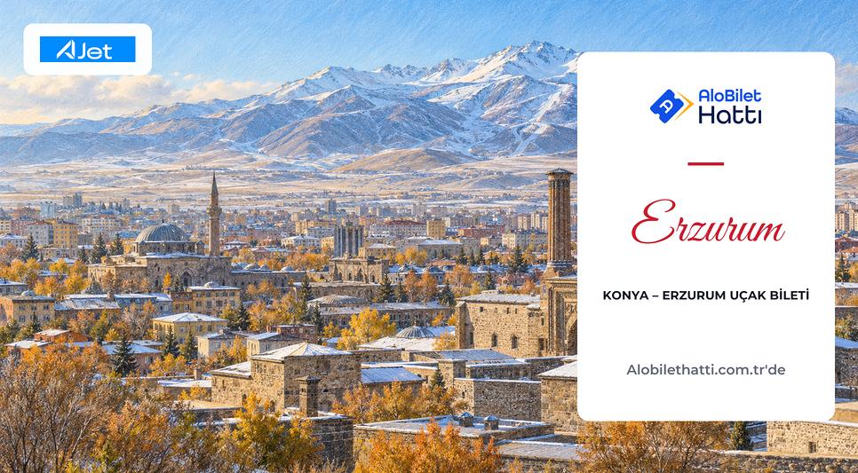 Yüksek ovadaki Erzurum ve arkasında yükselen Palandöken dağları