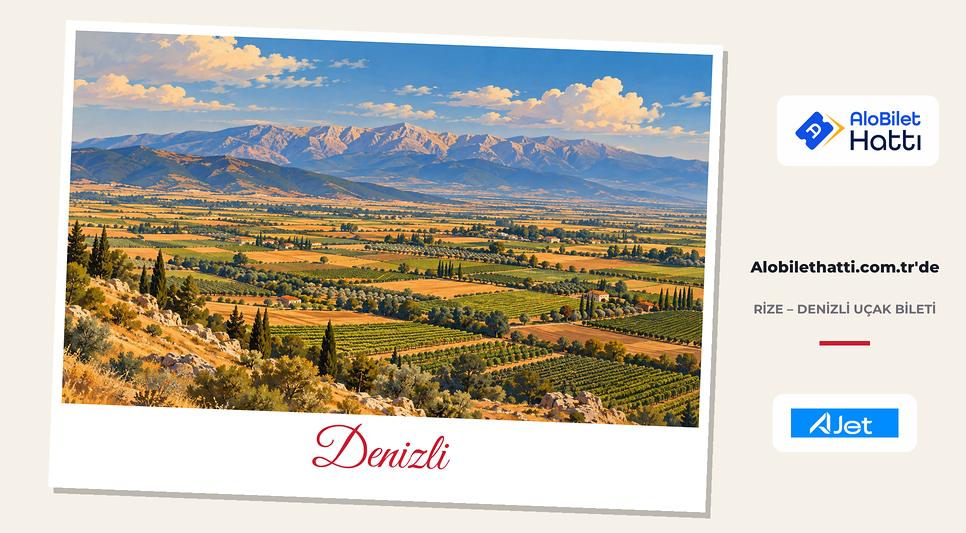 Denizli ovasını çevreleyen dağlar ve ovada uzanan tarlalarla bağlar