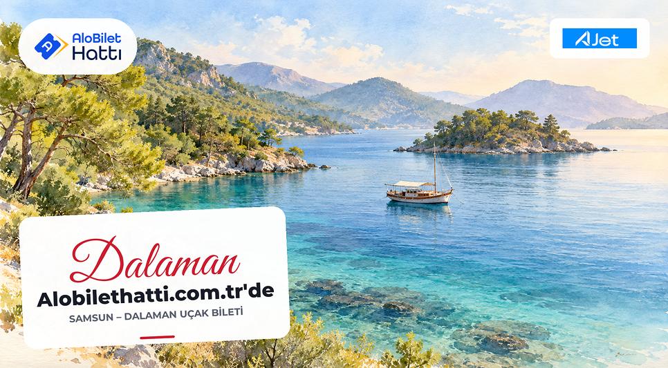 Dalaman yakınlarında çam ormanlarıyla çevrili sakin bir koy