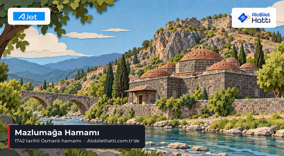 Çay kıyısında tuğla kubbeli kesme taş tarihi hamam