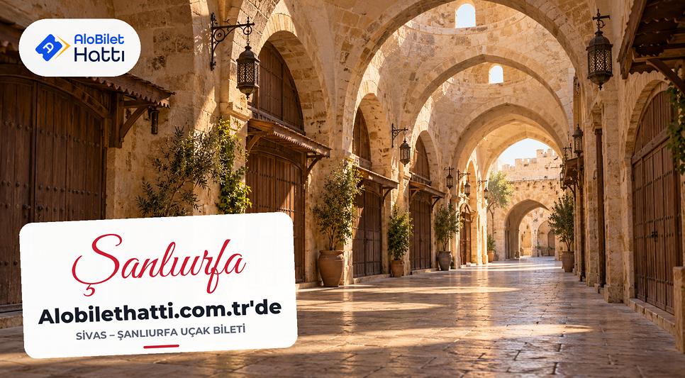 Şanlıurfa'da taş kemerli dar bir çarşı sokağı ve ahşap kepenkler